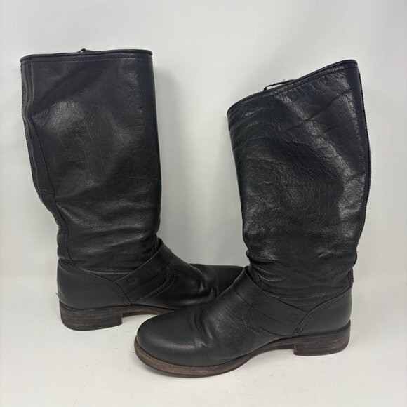 Frye Veronica Slouch Boots tall black leather 10 women's - Picture 6 of 16